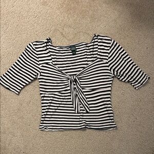 Wild Fable Black and White Striped Blouse